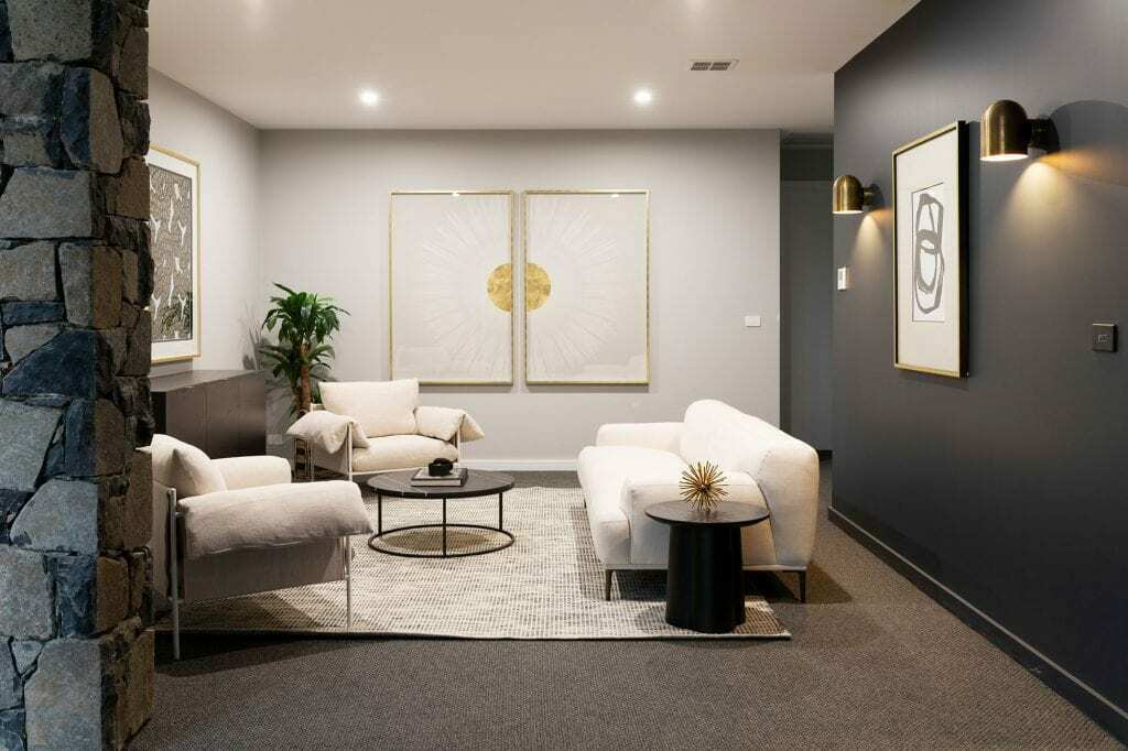 Homes by Howe, knock down rebuild, Deakin, living room