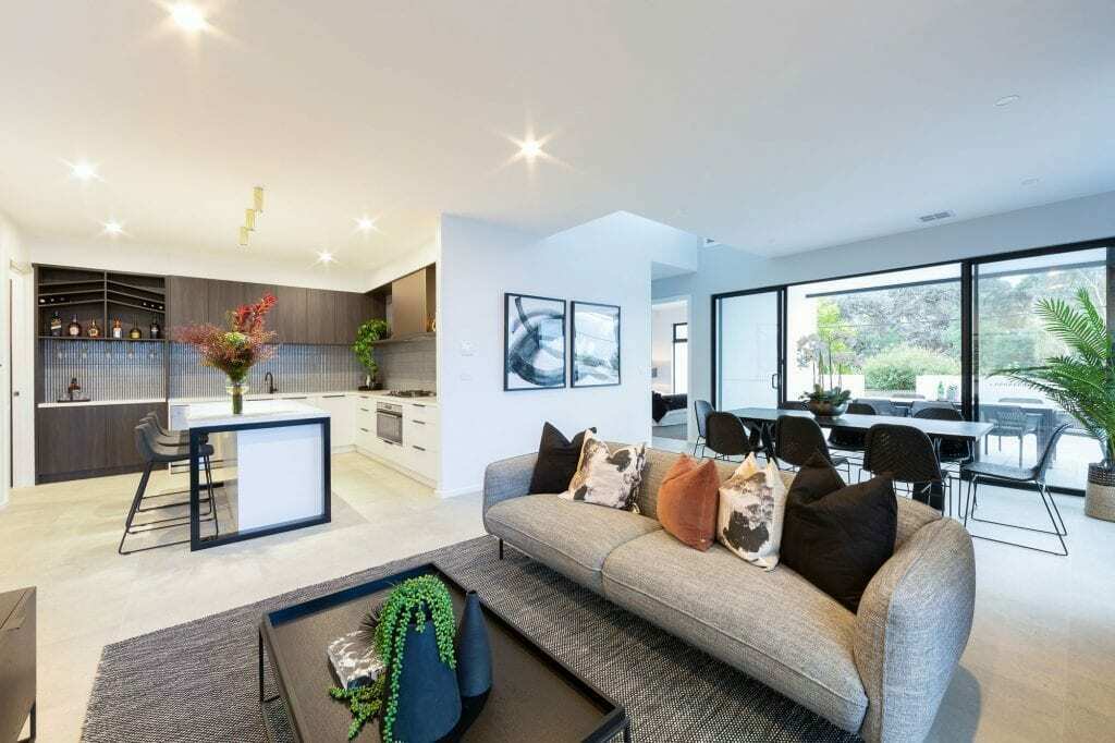 Homes by Howe, knock down rebuild, Red Hill, open plan living