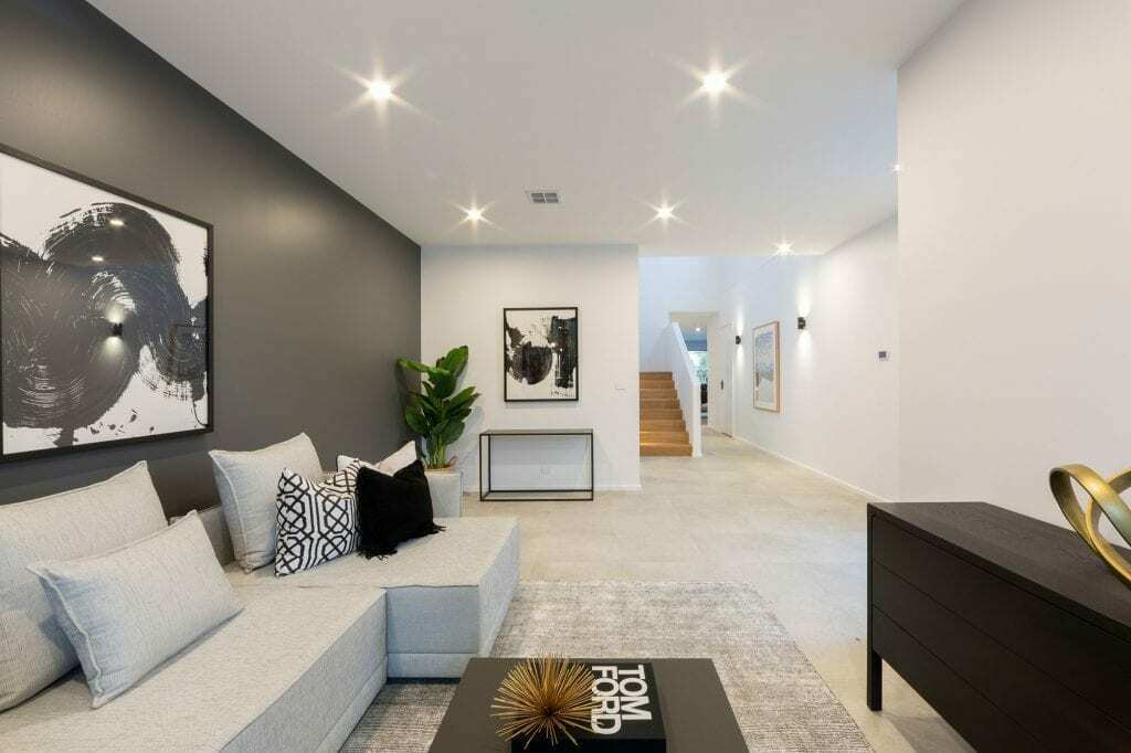 Homes by Howe, knock down rebuild, Red Hill, living room