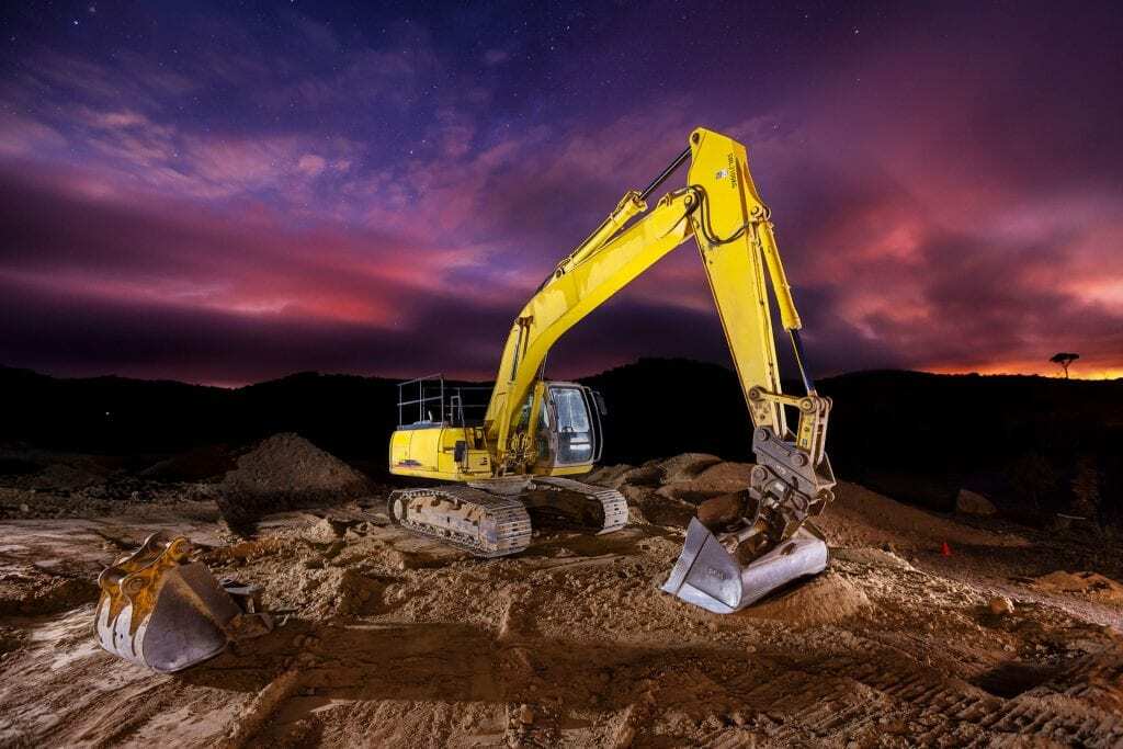 Homes by Howe, Canberra builder, new build, Burra, digger at sunset