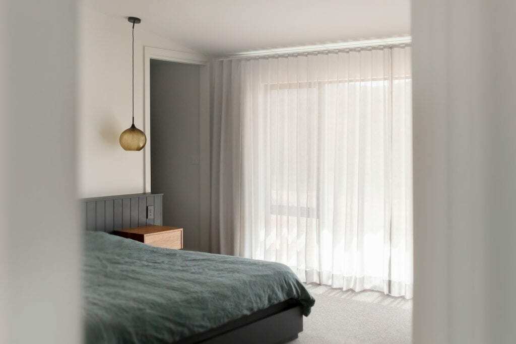 Homes by Howe, new build, Burra, bedroom, light curtains, carpet and bed