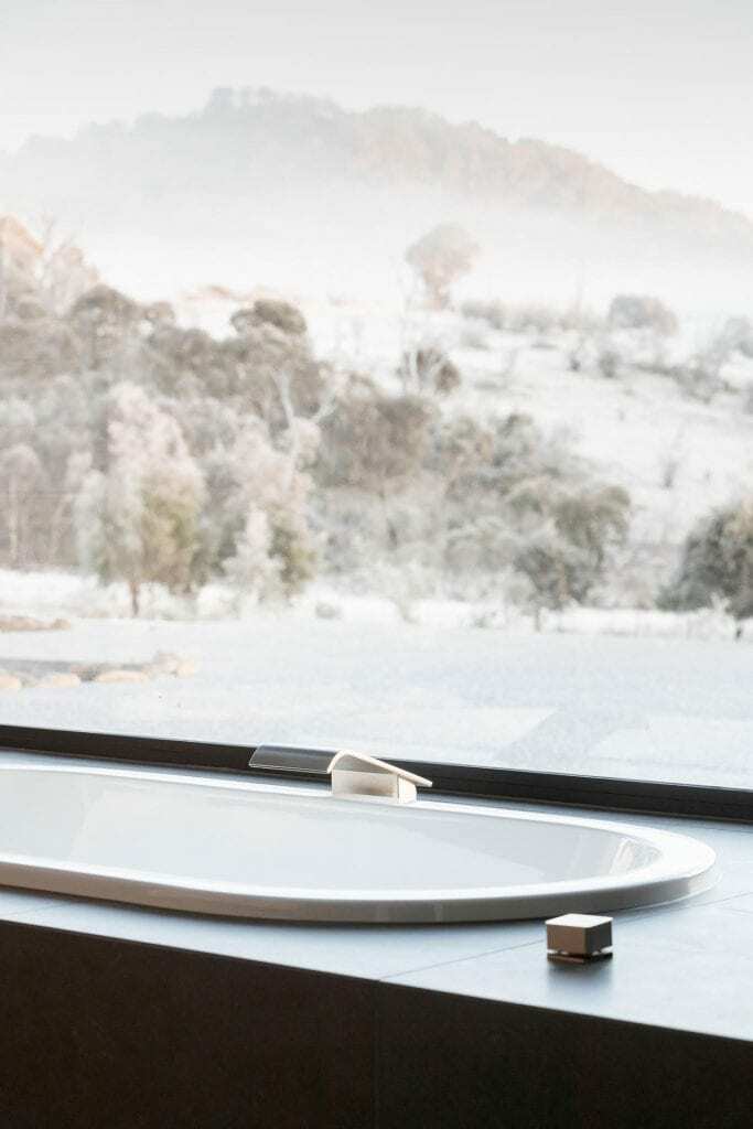 Homes by Howe, Canberra builder, new build, Burra, bathroom and bath in snow