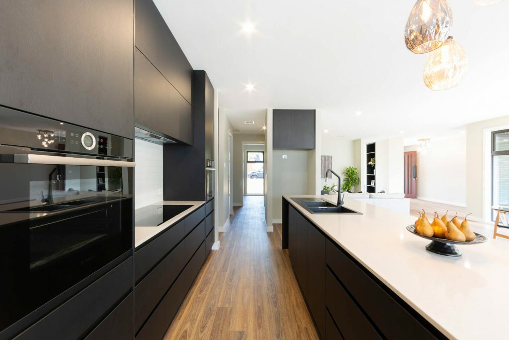 A view through the kitchen – Knockdown rebuild in O'Connor